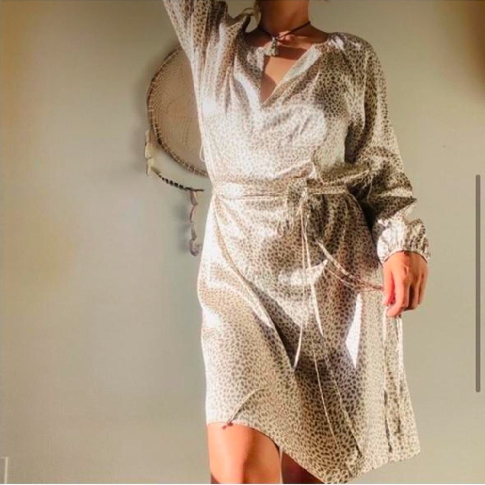 Silk leopard print dress